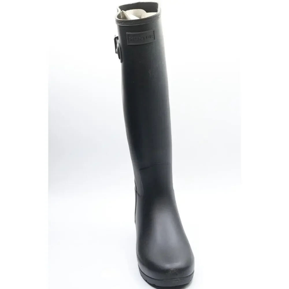 Hunter Original Refined Wide Calf Rain Boot Matte Black 5 M